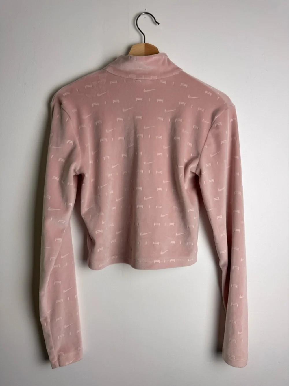 Nike Dusty Pink Quarter-Zip Cropped Fleece Pullover - Picture 2 of 3